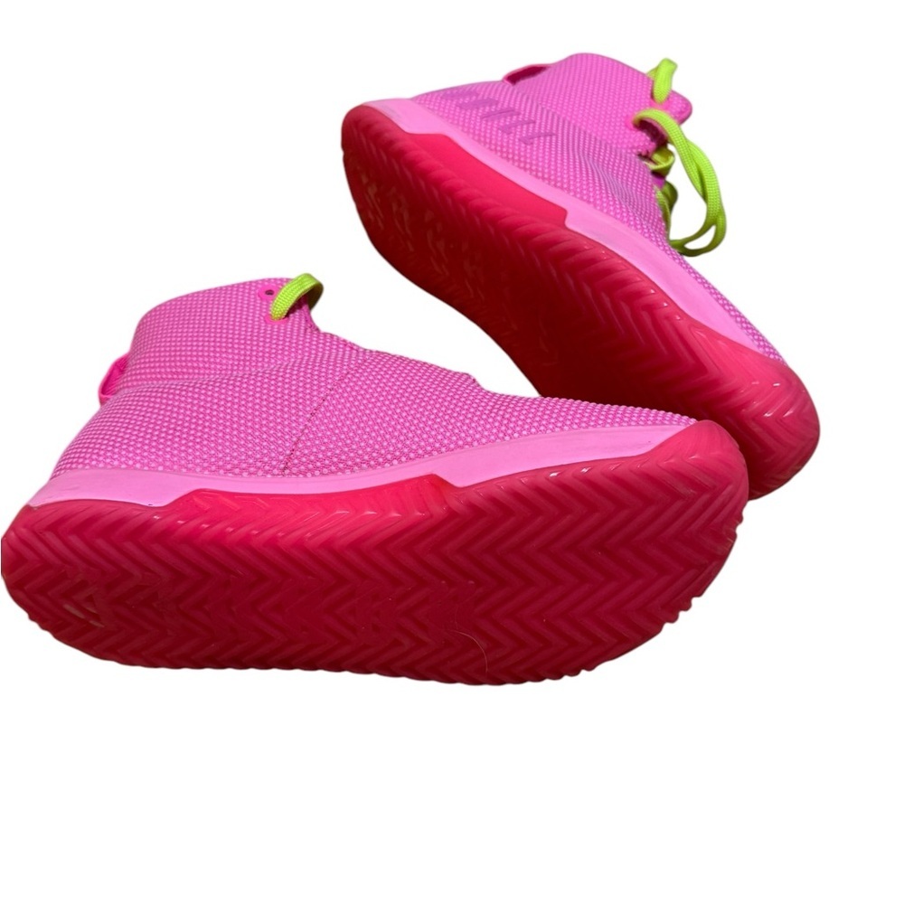 Vibrant Pink and Neon Green High-Top Sneakers - Picture 10 of 16